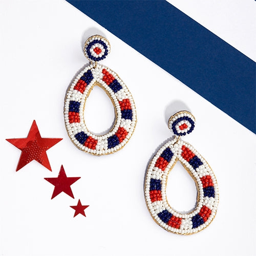 Independance Day Oval Earrings