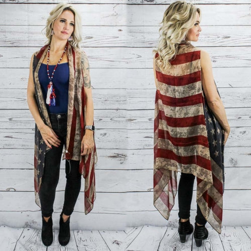 Vintage American Flag Vest